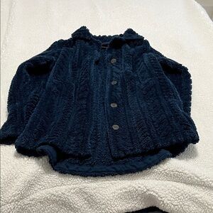 Cuddl Duds Navy Button Down Sweater